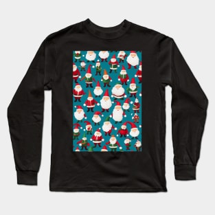 Christmas Seamless Pattern, Santa and Christmas Gnomes #6 Long Sleeve T-Shirt